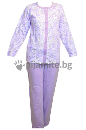 Дамски пижами Пижами дълъг ръкав Дамска пижама трико - цяло разкопчаване 116